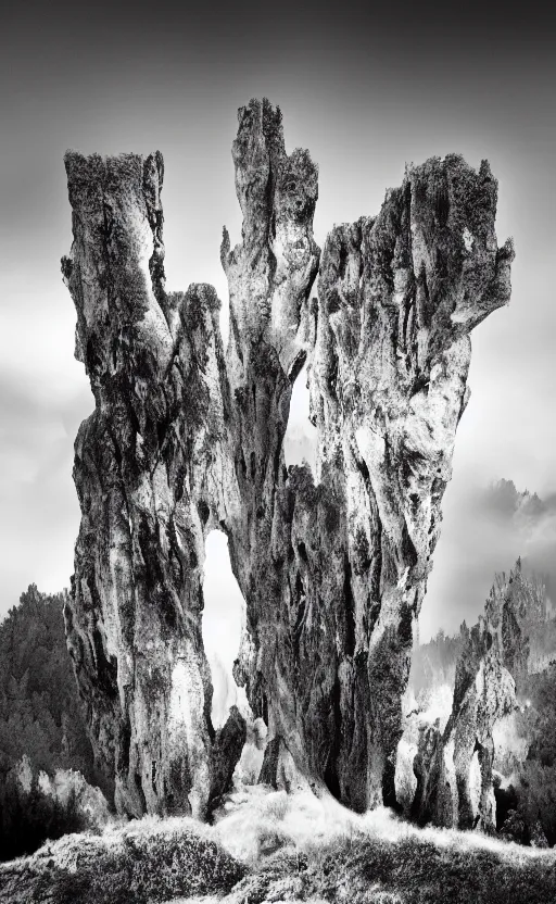 Prompt: Absolute power is a door into dreaming by Ansel Adams, award winning photograph, black and white