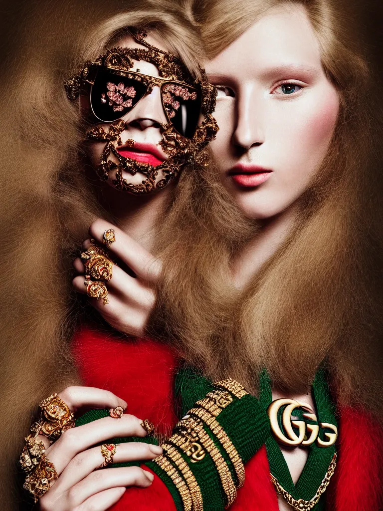 Image similar to gucci portrait, very beautiful, highly detailed, intricate, photography