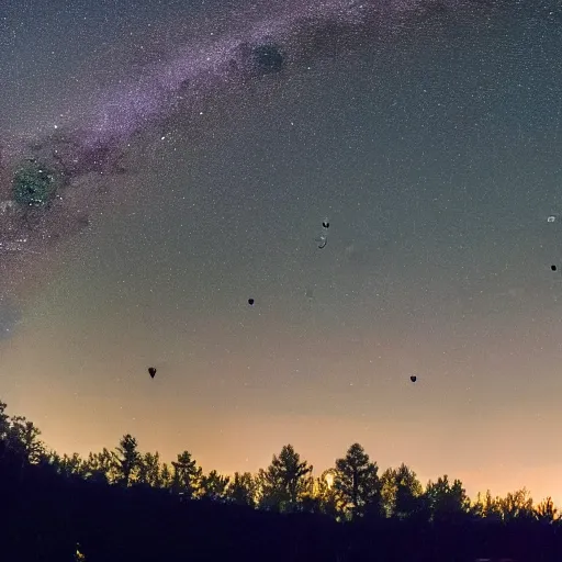 Image similar to photo of mulitple planets visible in the night sky