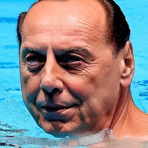 Prompt: berlusconi in the pool