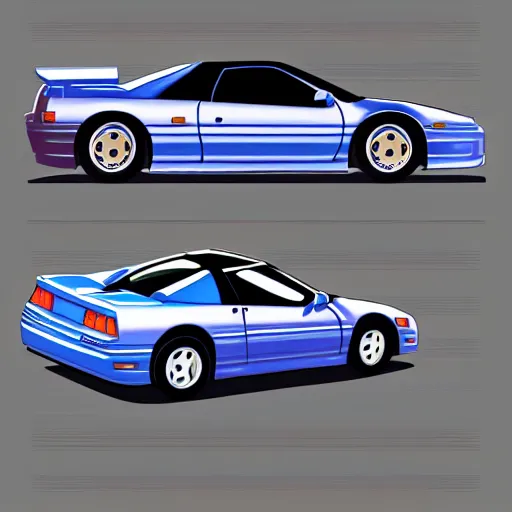 Image similar to acura nsx 1991, Stephen Bliss, gta style, highly detailed, vector style art