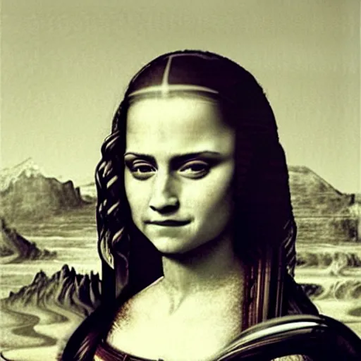 Prompt: emma watson with monalisa face