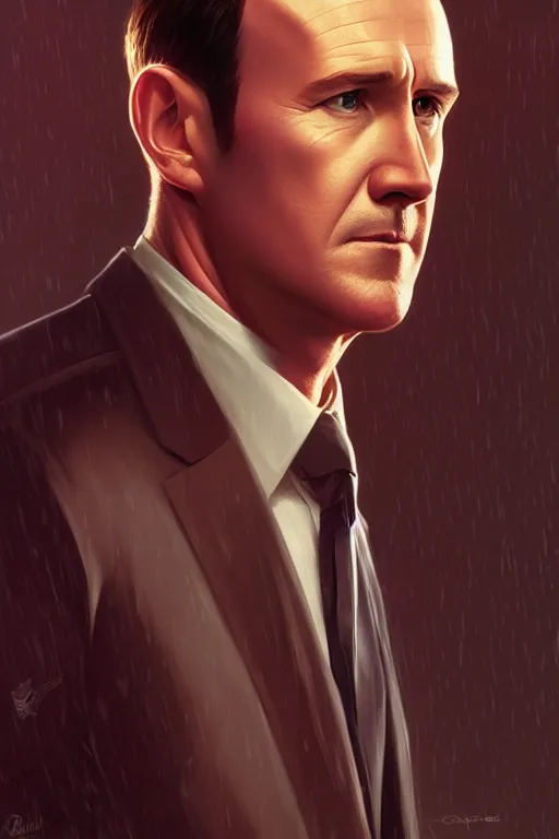 Prompt: a portrait of phil coulson, fantasy, sharp focus, intricate, elegant, digital painting, artstation, matte, highly detailed, concept art, illustration, ambient lighting, art by ilya kuvshinov, artgerm, alphonse mucha, and greg rutkowski