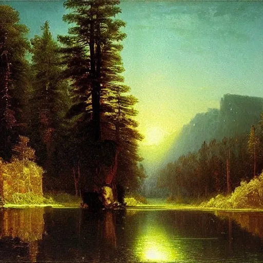 the uncanny valley in the style of albert bierstadt,, Stable Diffusion