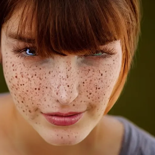 Image similar to a beautiful young woman with brown hair and freckles