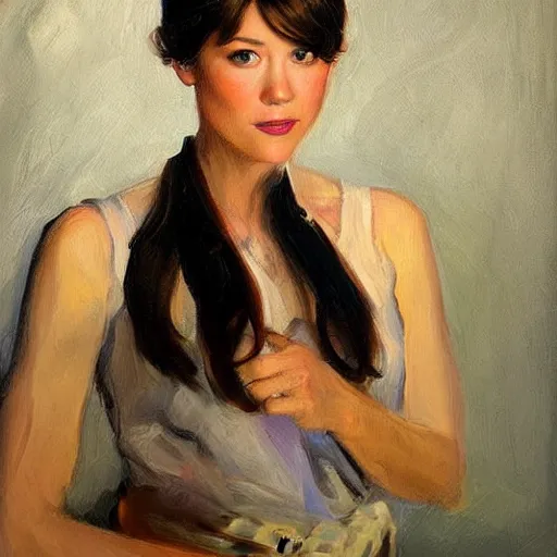 Prompt: mary elizabeth winstead as nikki swango, painted by zinaida serebriakova