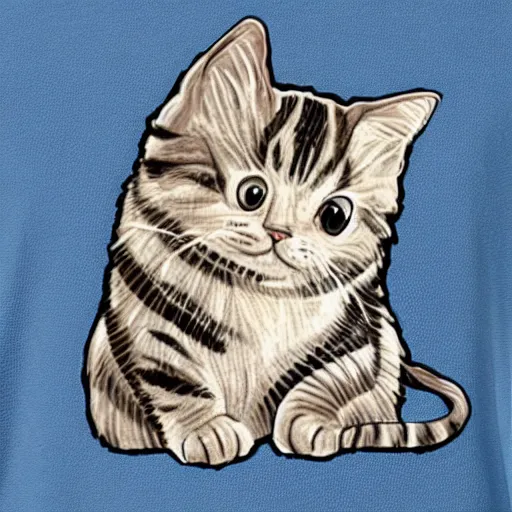 Image similar to cute cat in the pocket of a tshirt