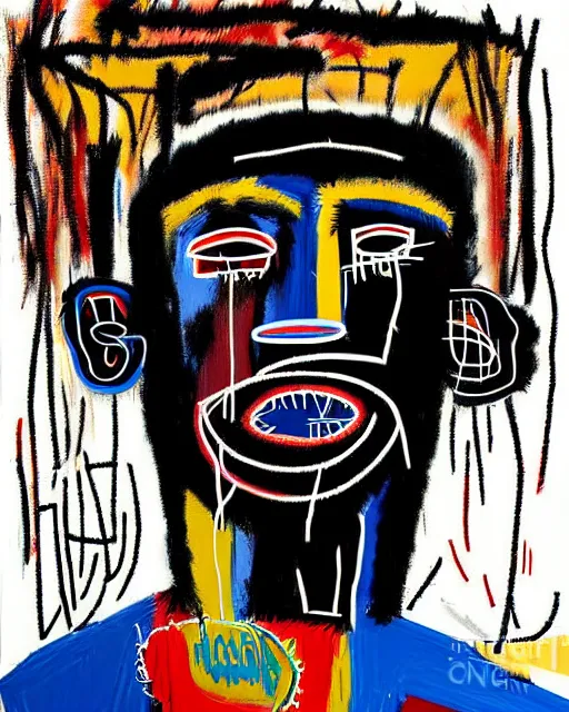 Prompt: A extremely ultra highly detailed majestic hi-res beautiful immaculate head and shoulders award winning painting stunning masterpiece of the face of a strong black african man by Jean-Michel Basquiat, 8k, high textures, ultra hyper sharp, insanely detailed and intricate, super detailed, 8k HDR ultra high quality