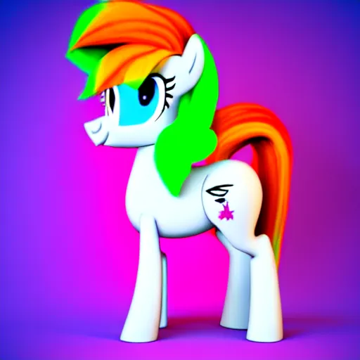 Prompt: white colored stoner pony from my little pony, marijuana themed, weed cutie mark, art, volumetric smokey background, colorful, 3 d, render, blender 3 d, soft lighting, green mane