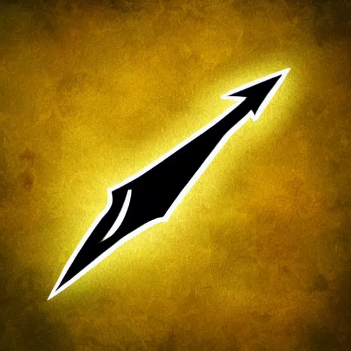 Prompt: a magic arrow soaring through the air, arcane spell, vibrant yellow colors, plain background, digital art