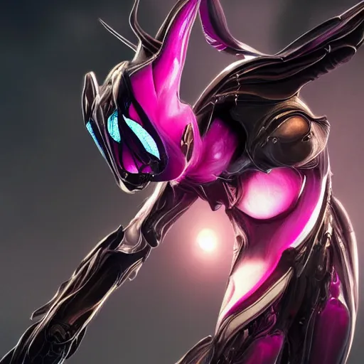 Prompt: ant pov from the floor, looking up, at a highly detailed, exquisite and beautiful giant female warframe, standing elegantly, unaware of your tiny existence, off-white plated armor, slick elegant design, bright Fuchsia skin, sharp claws, close full body shot, epic cinematic shot, realistic, professional digital art, high end digital art, DeviantArt, artstation, Furaffinity, 8k HD render, epic lighting, depth of field