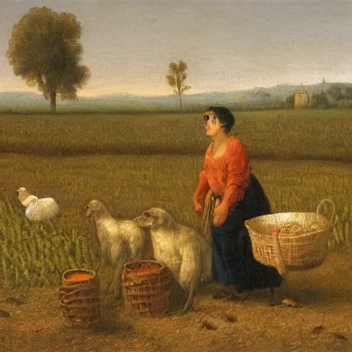 Image similar to pepe the from among the gleaners by jean francios millet