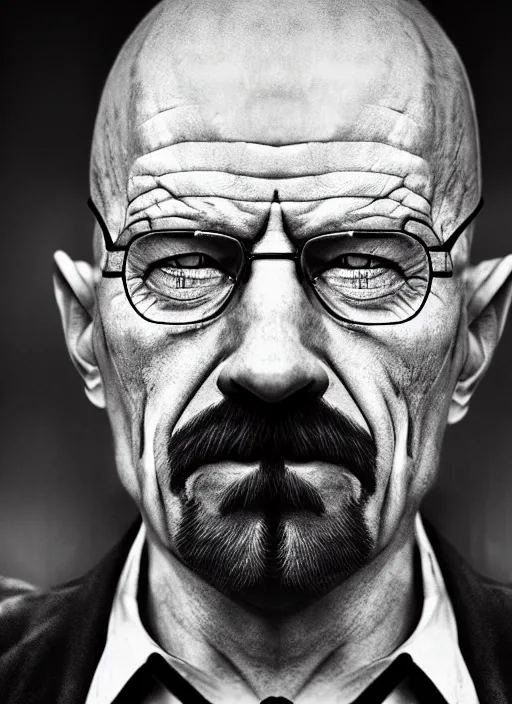 Prompt: photo of Walter White as the Joker by Lee Jeffries, detailed, award winning, Sony a7R, trending on artstation