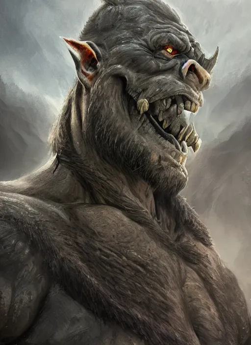 Prompt: portrait of a Giant Orc in the style of stefan kostic, flickr, realistic photo, sharp focus, 8k high definition, insanely detailed, intricate, elegant