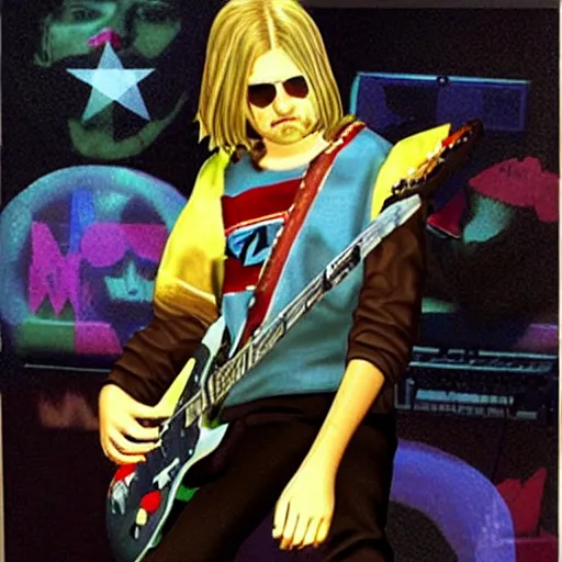 Prompt: Kurt Cobain as N64 graphics