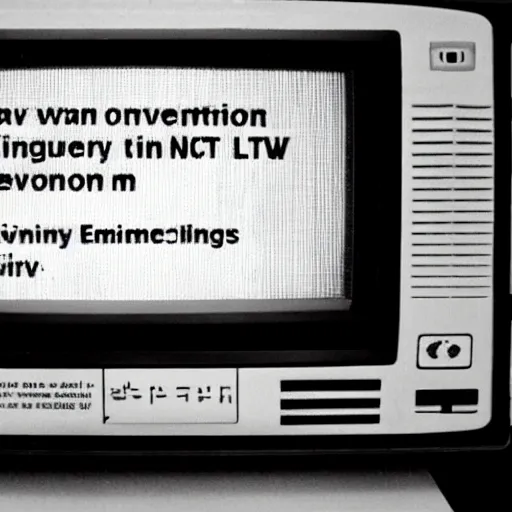 Image similar to ominous emergency warning broadcast on a crt tv in the living room