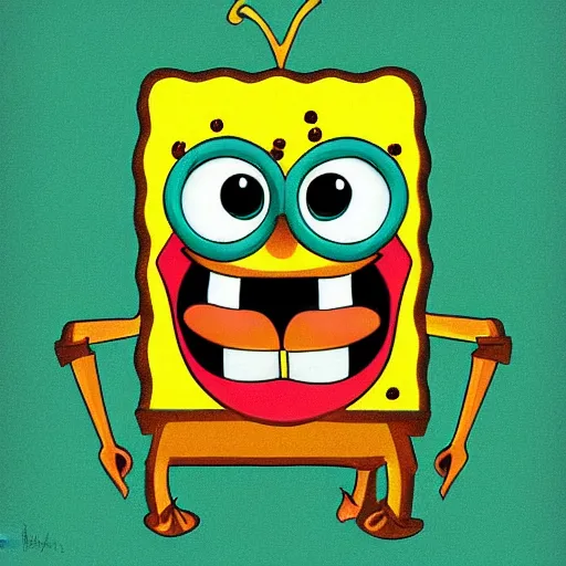 Image similar to Portrait of Sponge Bob by Carvaggio