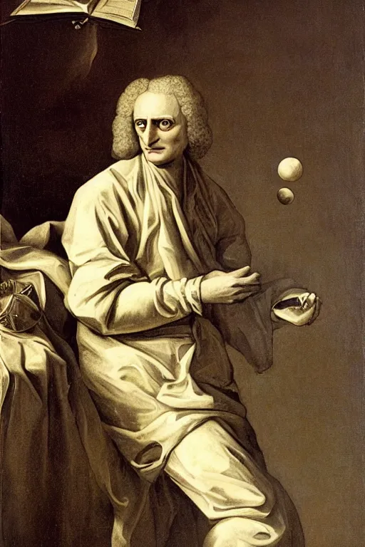 Prompt: isaac newton and gravity