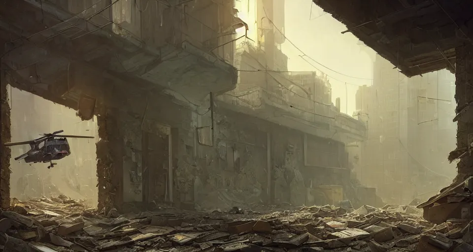 Image similar to highly detailed macro shot of a walky - talky in rubble in gta v, in a hallway, stephen bliss, unreal engine, fantasy art by greg rutkowski, loish, rhads, ferdinand knab, makoto shinkai and lois van baarle, ilya kuvshinov, rossdraws, tom bagshaw, global illumination, detailed and intricate environment