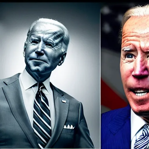 Image similar to joe biden as a cyborg, award winning presidential campaign photography