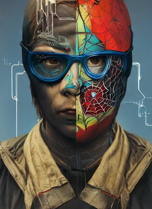 Prompt: beautiful portrait of Lofi cyberpunk spiderman, by Tristan Eaton, Stanley Artgermm, Tom Bagshaw, Greg Rutkowski, Carne Griffiths. trending on DeviantArt, face enhance, hyper detailed, trending on Artstation, 8k, masterpiece, graffiti paint, fine detail, full of color, intricate detail, golden ratio illustration