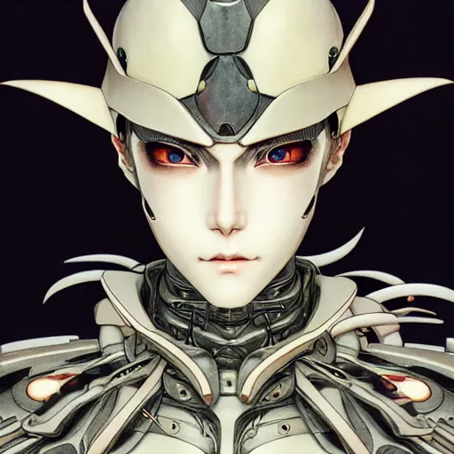 Image similar to prompt : photorealistic cinematic 3 d render of persona soft light painted by takato yamamoto, mecha attributes and armor, inspired by ghost in shell anime, smooth face feature, intricate oil painting, high detail, sharp high detail, manga and anime 1 9 8 0