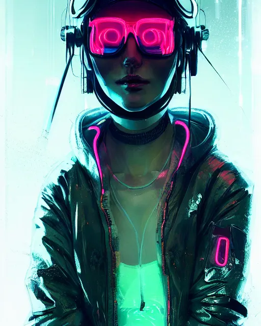 Image similar to detailed portrait neon operator girl, cyberpunk futuristic, neon, reflective puffy coat, decorated with traditional japanese by ismail inceoglu dragan bibin hans thoma greg rutkowski alexandros pyromallis nekro rene margitte, illustrated, perfect face, fine details, realistic shaded, fine - face, pretty face