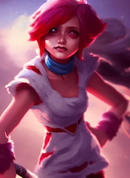 Prompt: annie from league of legends, splash art, high quality, digital painting, hd, trending on artstation