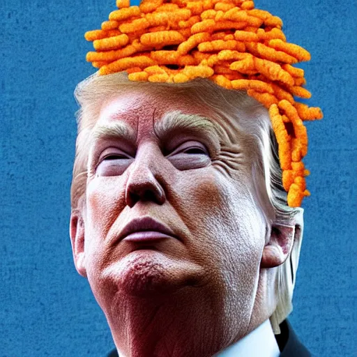 Prompt: Donald trump made out of cheetos