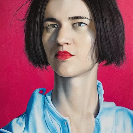 Image similar to maia sandu hyperrealistic, style of james jean