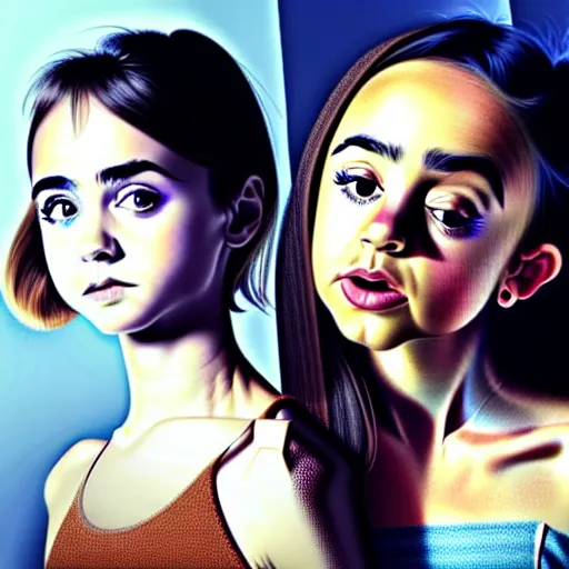 Image similar to beautiful portrait of a combination of tanya reynolds, lily collins, isabela moner, zoe kazan, natalia dyer