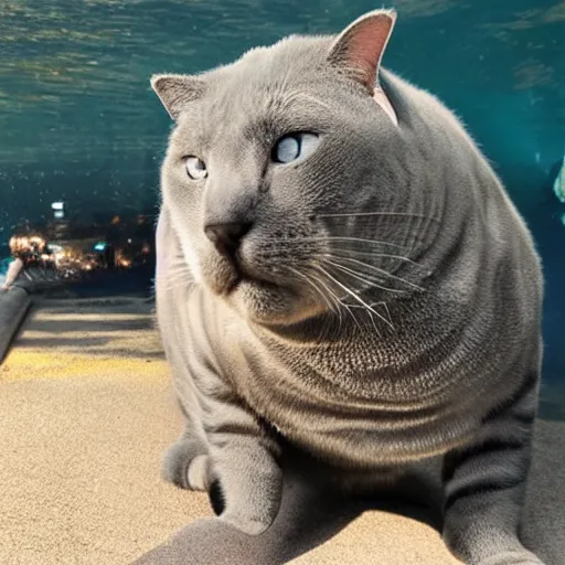 Image similar to photo of a cat manatee hybrid