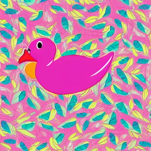 Image similar to pink duck, illustration waldo