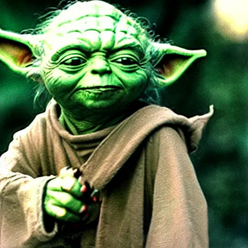 Image similar to yoda performing at woodstock