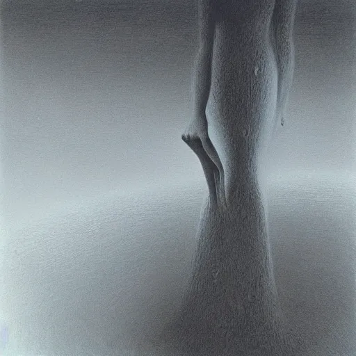 Prompt: Dry commuter ghost. Zdzisaw Beksinski.