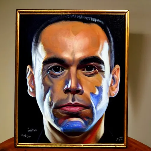 Prompt: eddie bravo portrait oil painting