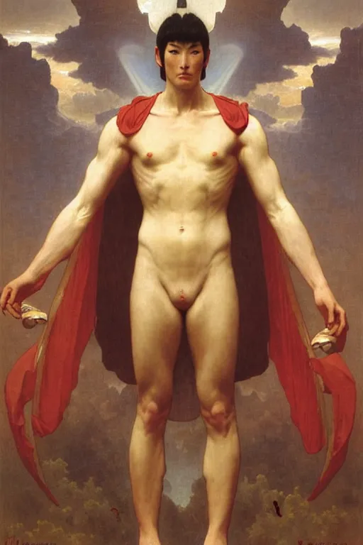 Image similar to portrait of a ultraman, majestic, solemn, by bouguereau