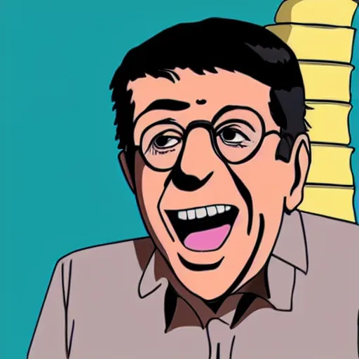 Prompt: jerry lewis in the style of studio ghibli