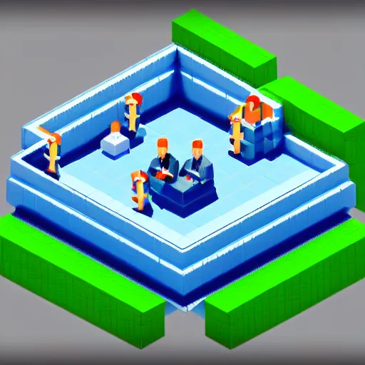 Image similar to joe biden isometric, voxels, game art, detailed, high resolution