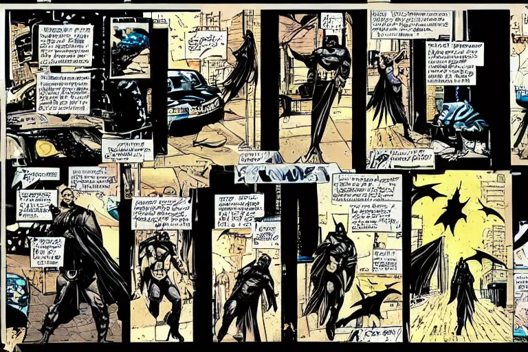 Image similar to “Batman comic pages.”