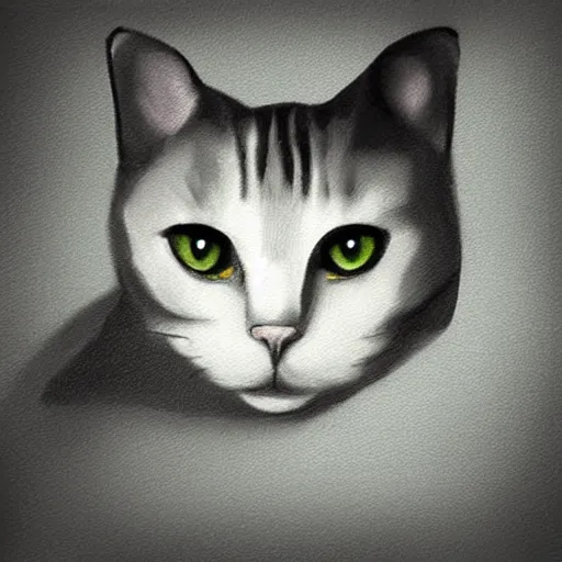 Image similar to black cloudy shadow in a cat shape, blurry, digital painting, misty, dull, ominous, shade