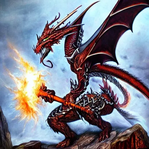 Image similar to a dragon eating a Warhammer Fantasy,High Elf,artwork