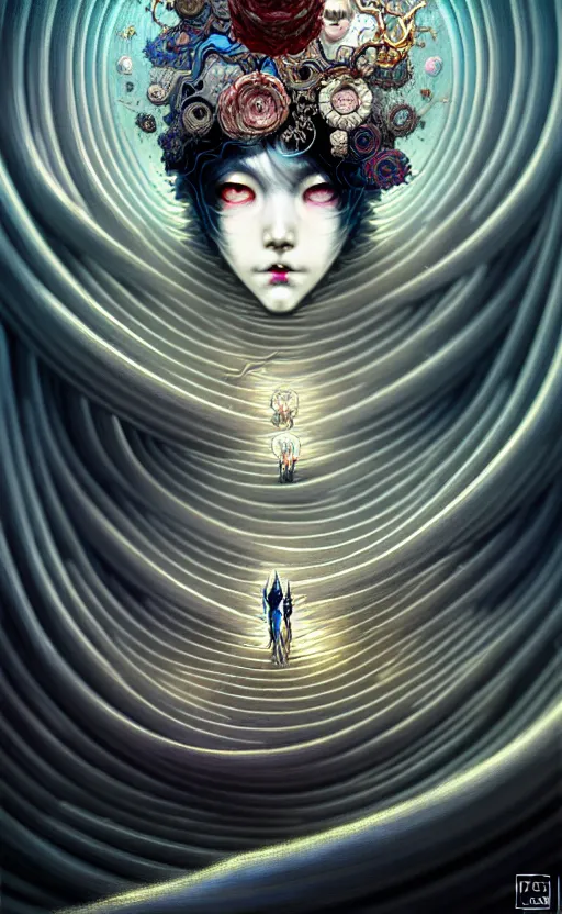 Image similar to a whirlwind of souls rushing inside the metaver, segorgeous, intricate, in the style of jin kagetsu, james jean and wlop, valentin serov style, highly detailed, sharp focus, intricate concept art, digital painting, ambient lighting, 4 k, hdt, artstation trending on gsociety, trending on artstationhq, hyper quality
