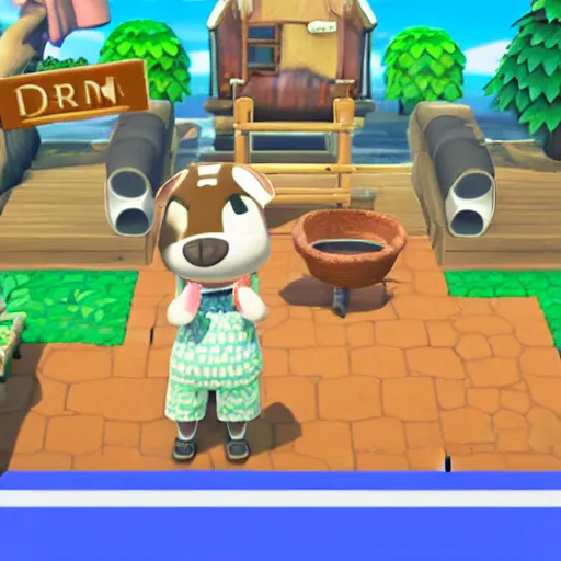 Image similar to drake in animal crossing, game screenshot