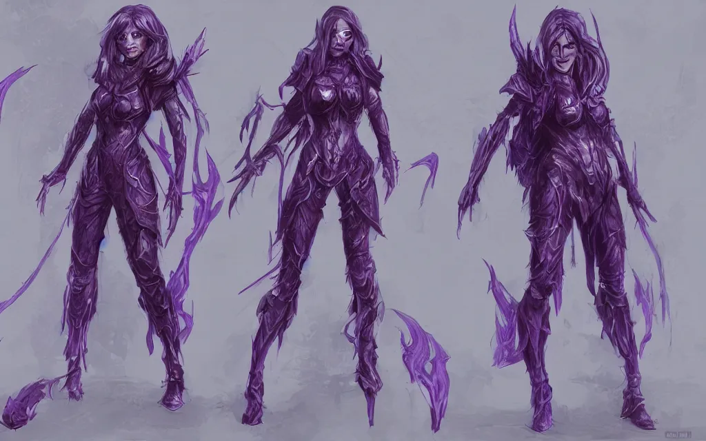 Image similar to valorant, concept art, purple, female, HD,