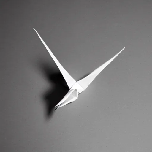 Prompt: photo of an origami crane, beautiful, cinematic, natural light, interesting angle,