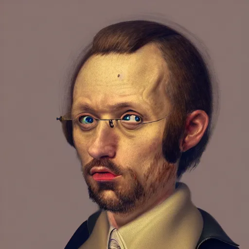 Image similar to highly detailed masterpiece portrait of a scientist with histrionic personality disorder, trending on artstation.