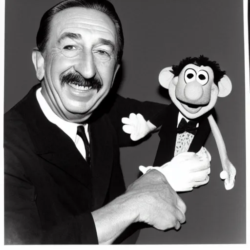 Image similar to walt disney as a muppet