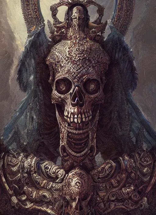 Image similar to digital _ painting _ of _ cizin mayan god of death _ by _ filipe _ pagliuso _ and _ justin _ gerard _ symmetric _ fantasy _ highly _ detailed _ realistic _ intricate _ port