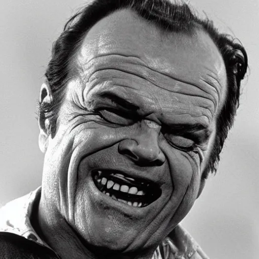 Image similar to Jack Nicholson as Termiantor, scary, evil, action, horror, by Christopher Nolan